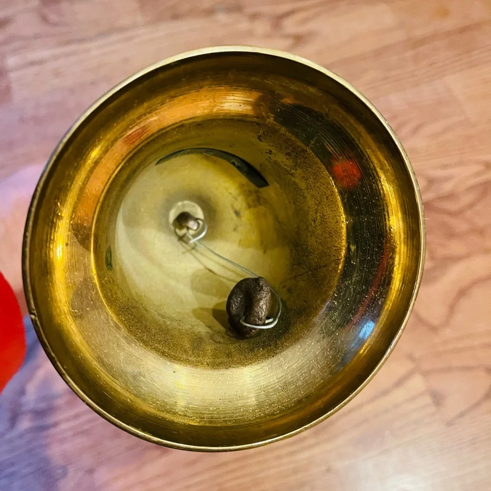 MSR 11” large brass bell with a wood handle Vintage